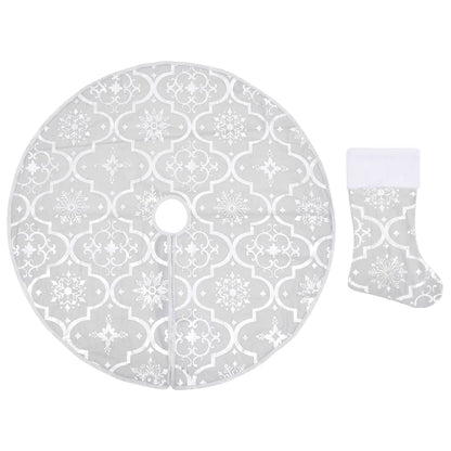 Gonna Albero Natale Raffinata con Calza Bianca Tessuto 122 cm | homemem39
