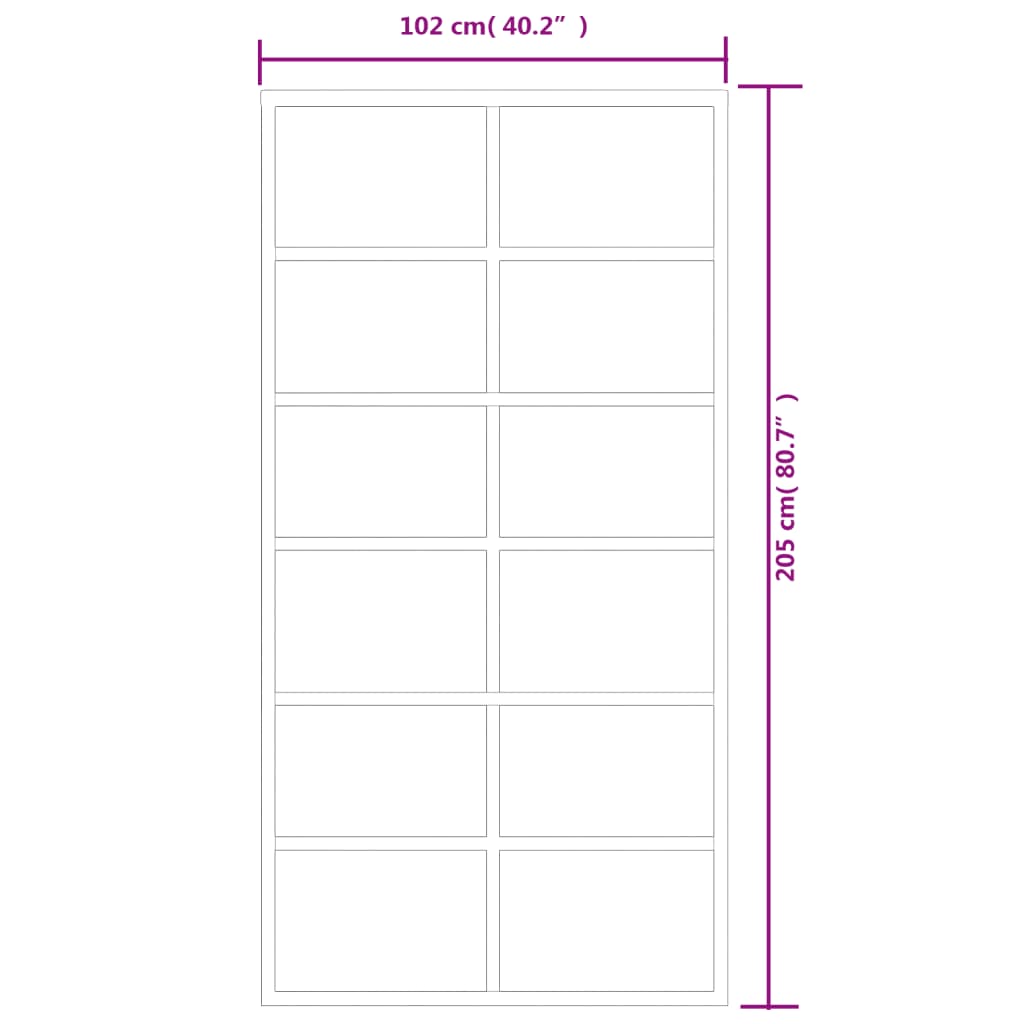 Porta Scorrevole in Vetro ESG e Alluminio 102x205 cm Nera - homemem39
