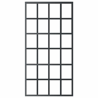 Porta Scorrevole in Vetro ESG e Alluminio 102x205 cm Nera - homemem39