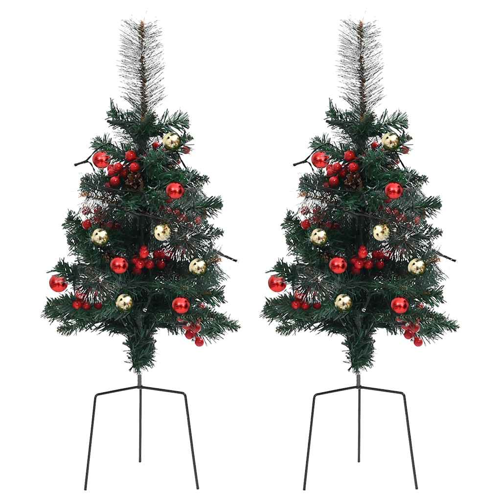 Alberi di Natale Artificiale per Viali 2 pz 76 cm in PVC