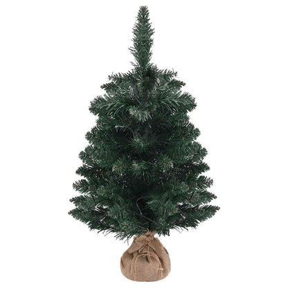 Albero di Natale Preilluminato con Palline Verde 60 cm