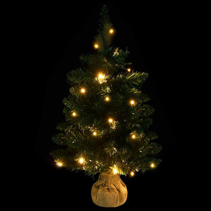 Albero di Natale Preilluminato con Palline Verde 60 cm