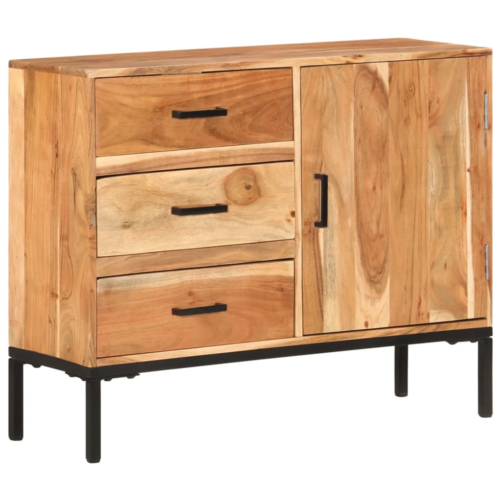 Credenza 88x30x73 cm in Legno Massello di Acacia - homemem39