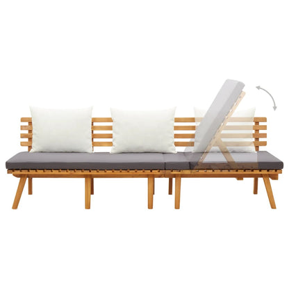 Garden Sofa Bed 200x65 cm in Solid Acacia Wood