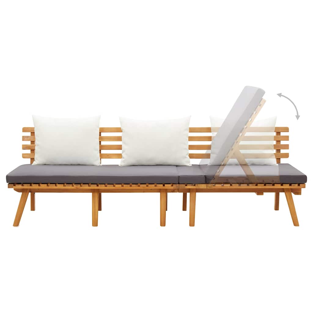 Divano Letto da Giardino 200x65 cm in Legno Massello di Acacia