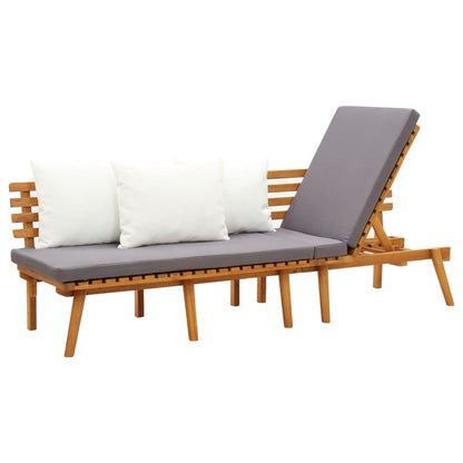 Garden Sofa Bed 200x65 cm in Solid Acacia Wood