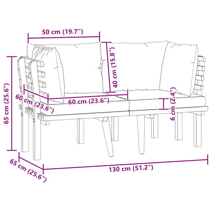 2 Seater Garden Sofa and Cushions in Solid Acacia Wood