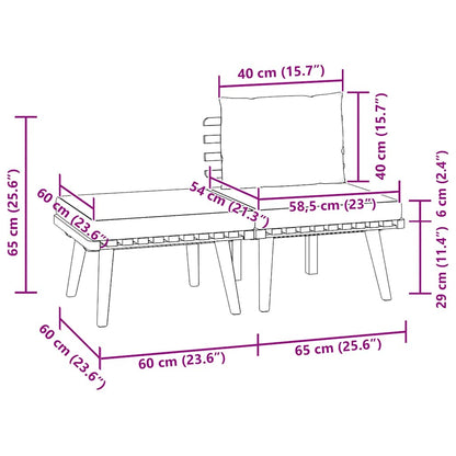 3-piece Garden Sofa Set with Solid Acacia Cushions