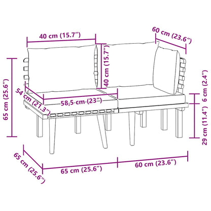 Set Divani da Giardino 2 pz con Cuscini in Massello di Acacia