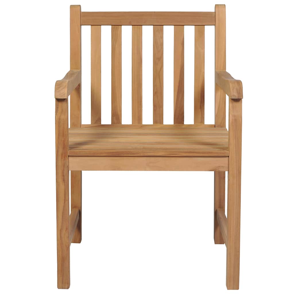 Sedie Giardino 4 pz con Cuscini Rossi a Quadri Massello di Teak | homemem39