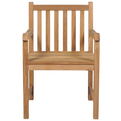 Sedie Giardino 4 pz con Cuscini Rossi a Quadri Massello di Teak | homemem39