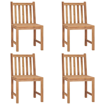 Sedie da Giardino 4 pz con Cuscini in Legno Massello di Teak