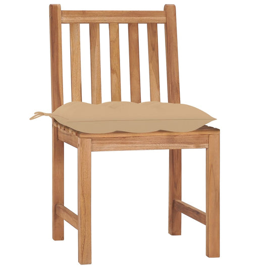 Sedie da Giardino 4 pz con Cuscini in Legno Massello di Teak | homemem39