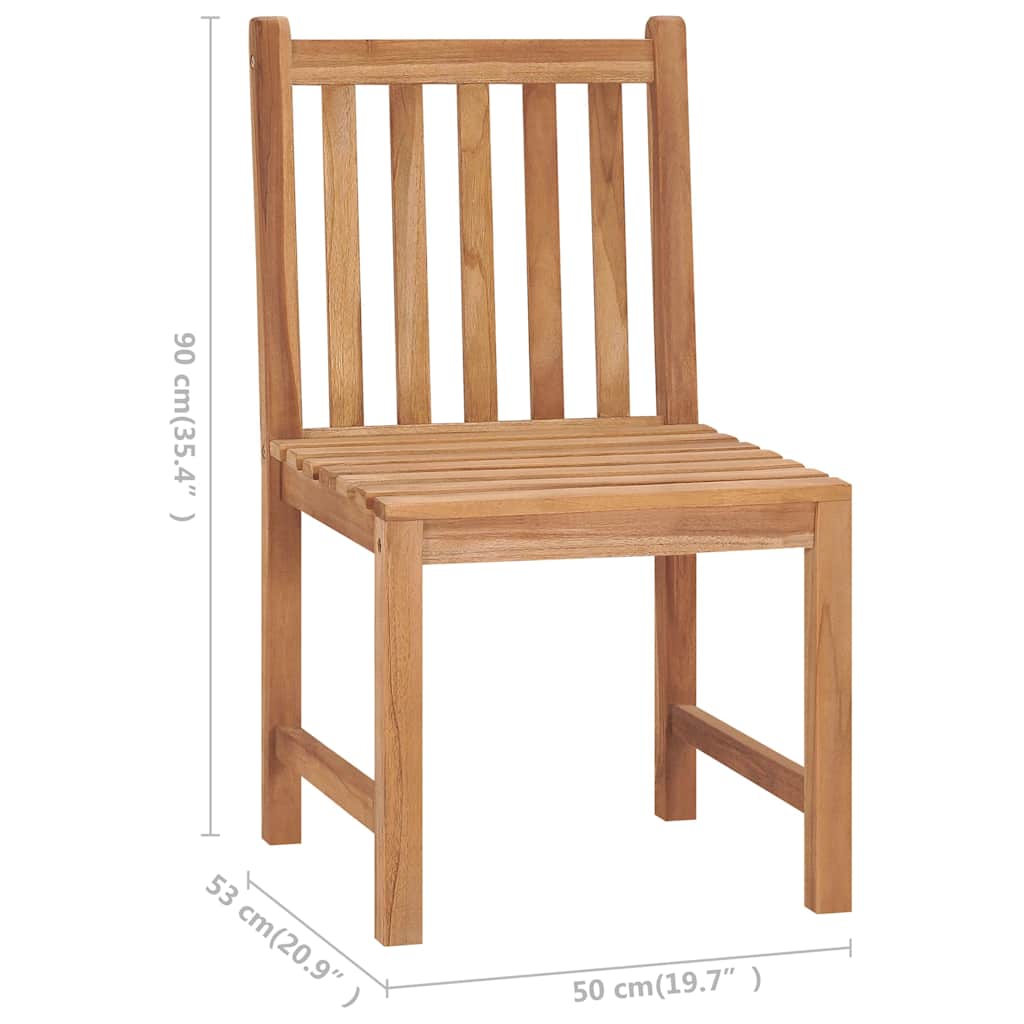 Sedie da Giardino 4 pz con Cuscini in Legno Massello di Teak