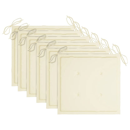 Sedie da Giardino 6 pz con Cuscini in Legno Massello di Teak - homemem39