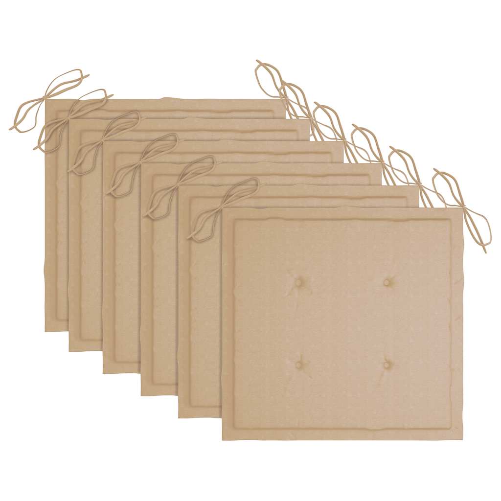 Sedie da Giardino 6 pz con Cuscini in Legno Massello di Teak | homemem39