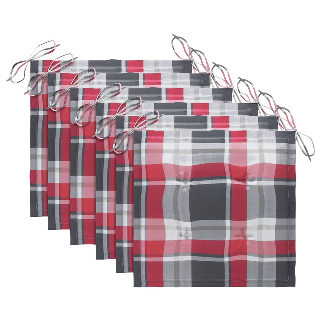 Sedie da Giardino 6 pz con Cuscini in Legno Massello di Teak - homemem39