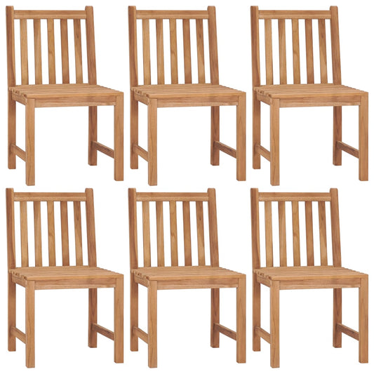 Sedie da Giardino 6 pz con Cuscini in Legno Massello di Teak