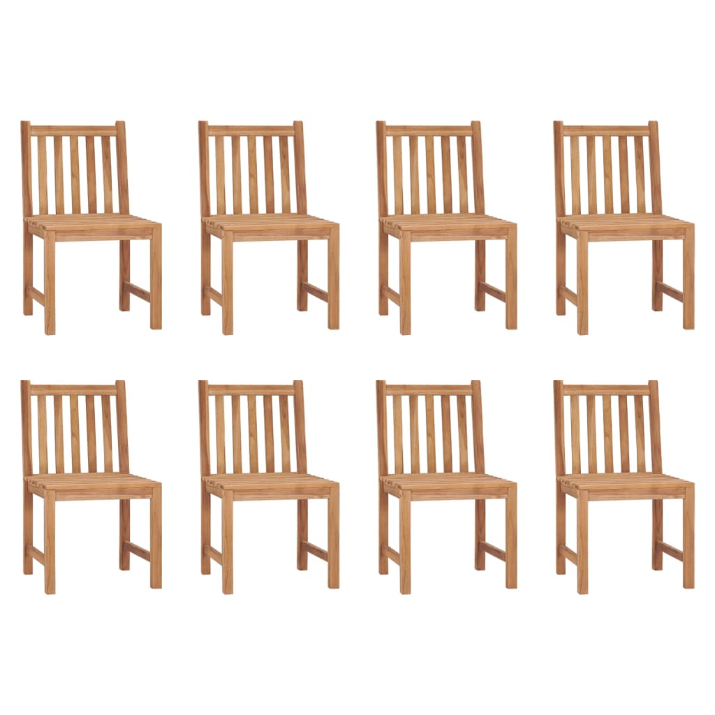 Sedie da Giardino con Cuscini 8 pz in Legno Massello di Teak | homemem39