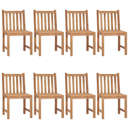 Sedie da Giardino con Cuscini 8 pz in Legno Massello di Teak