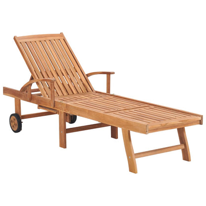 Lettini Prendisole 2 pz con Tavolo e Cuscino Antracite in Teak - homemem39