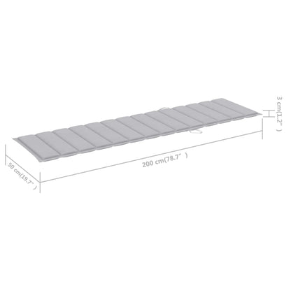 Lettini Prendisole 2 pz con Tavolo e Cuscino Grigio in Teak - homemem39