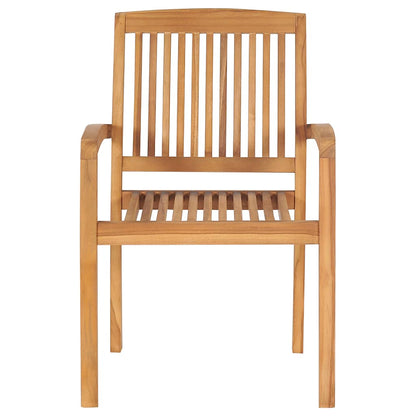 Sedie da Giardino Impilabili 4 pz con Cuscini Massello di Teak - homemem39