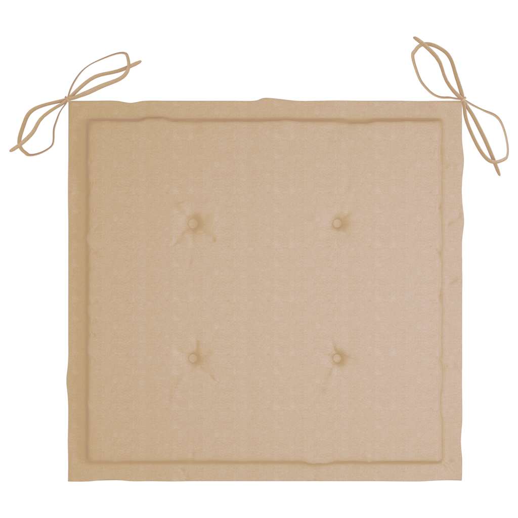 Sedie da Giardino Impilabili 4 pz con Cuscini Massello di Teak - homemem39