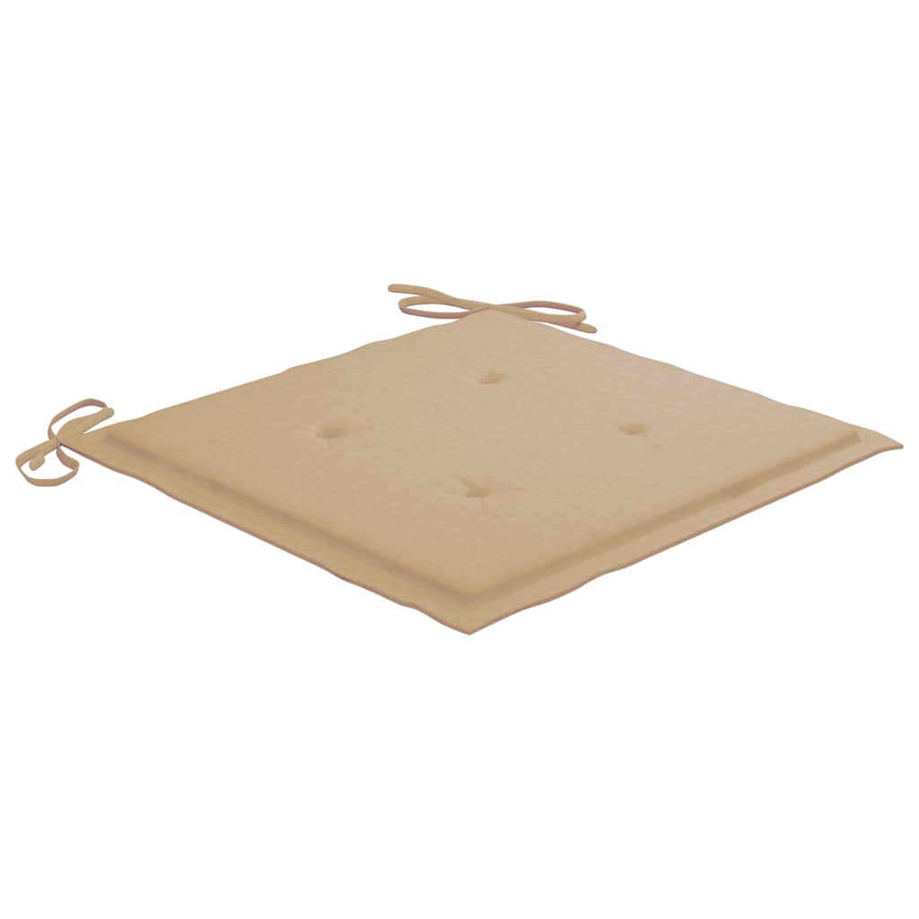 Sedie da Giardino Impilabili 4 pz con Cuscini Massello di Teak - homemem39