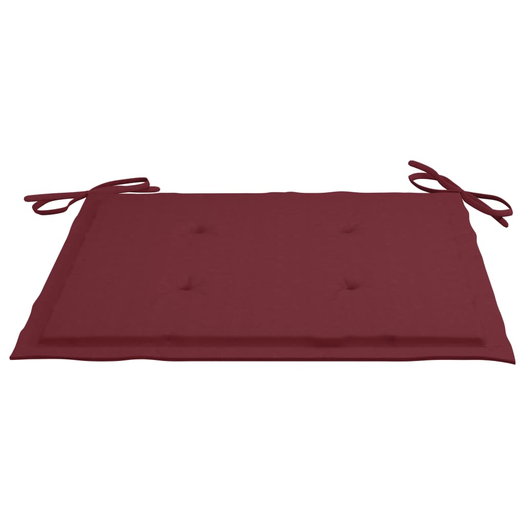 Sedie da Giardino Impilabili 4 pz con Cuscini Massello di Teak - homemem39