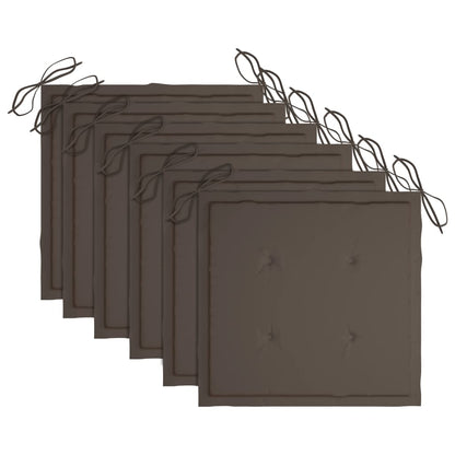 Sedie da Giardino Impilabili con Cuscini 6 pz Massello di Teak - homemem39