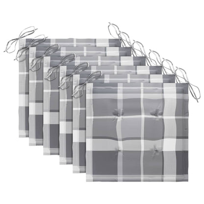 Sedie da Giardino Impilabili con Cuscini 6 pz Massello di Teak - homemem39