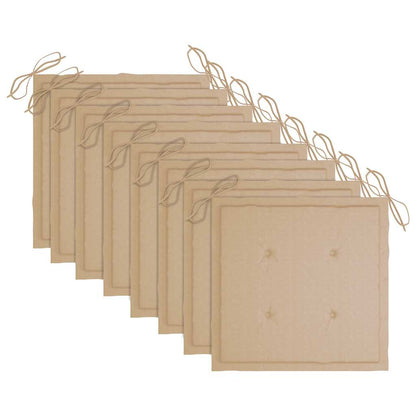 Sedie da Giardino Impilabili 8 pz con Cuscini Massello di Teak - homemem39