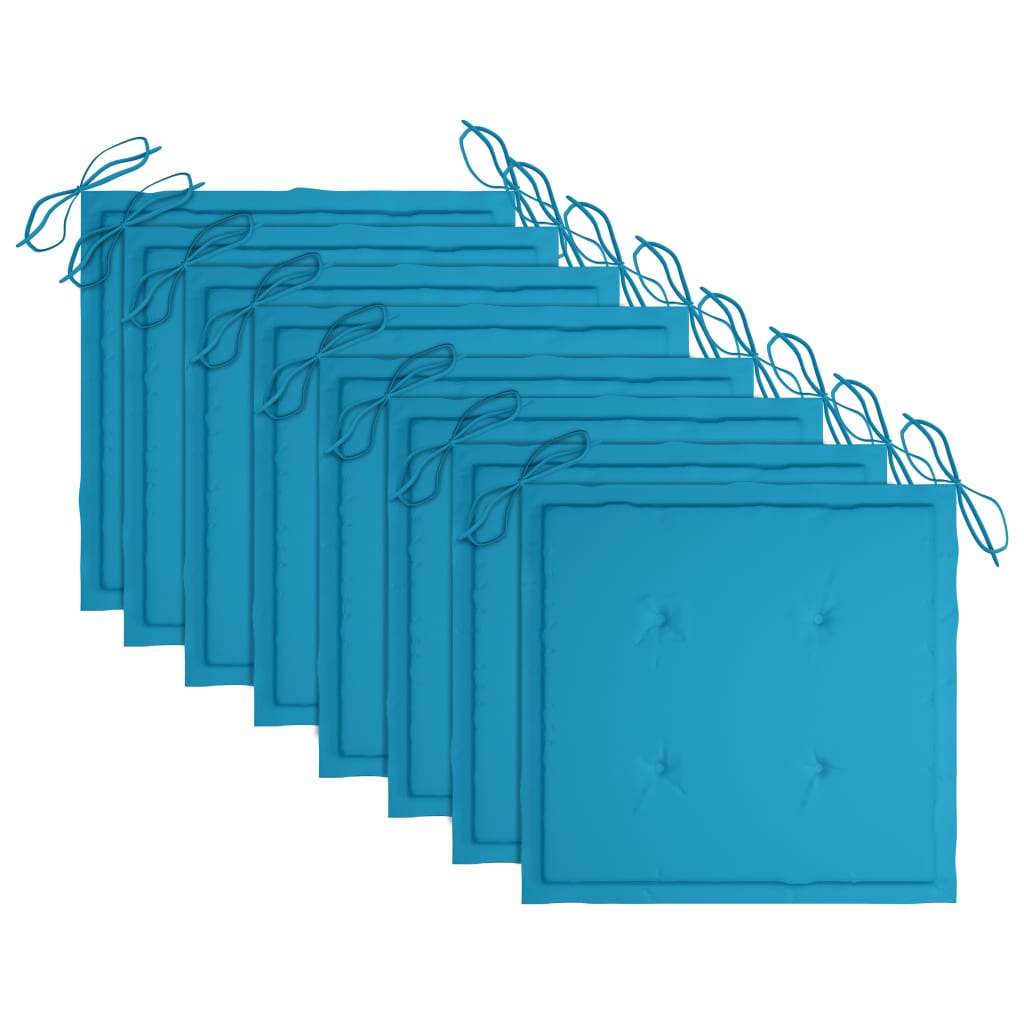 Sedie da Giardino Impilabili 8 pz con Cuscini Massello di Teak - homemem39