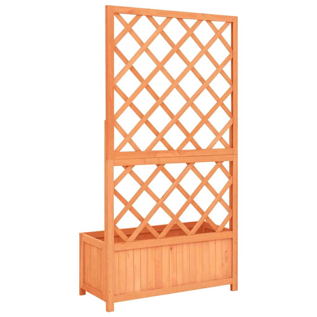 Fioriera con Traliccio Marrone 70x30x135cm in Massello di Abete | homemem39