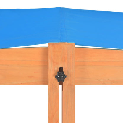 Sabbiera con Tetto Regolabile in Legno di Abete 115x115x115 cm - homemem39