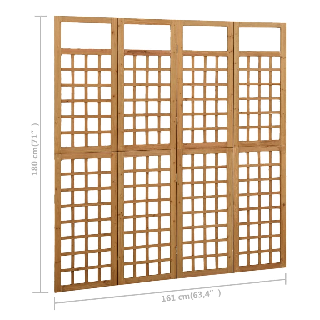 Divisorio a 4 Pannelli in Legno Massello di Abete 161x180 cm | homemem39