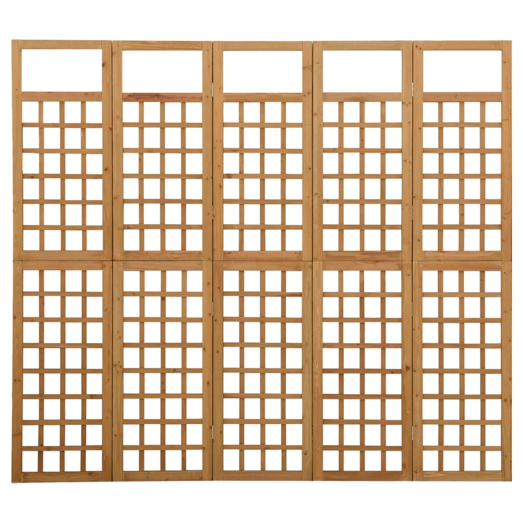 Divisorio a 5 Pannelli in Legno Massello di Abete 201,5x180 cm - homemem39