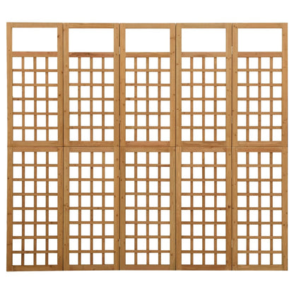 Divisorio a 5 Pannelli in Legno Massello di Abete 201,5x180 cm - homemem39