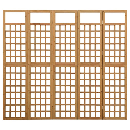 Divisorio a 5 Pannelli in Legno Massello di Abete 201,5x180 cm - homemem39
