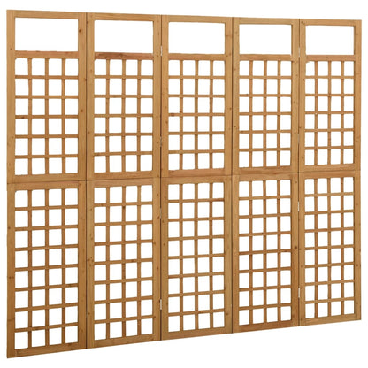 Divisorio a 5 Pannelli in Legno Massello di Abete 201,5x180 cm - homemem39
