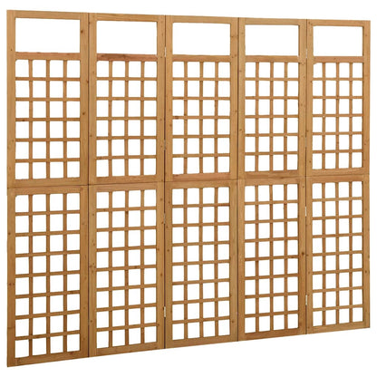 Divisorio a 5 Pannelli in Legno Massello di Abete 201,5x180 cm