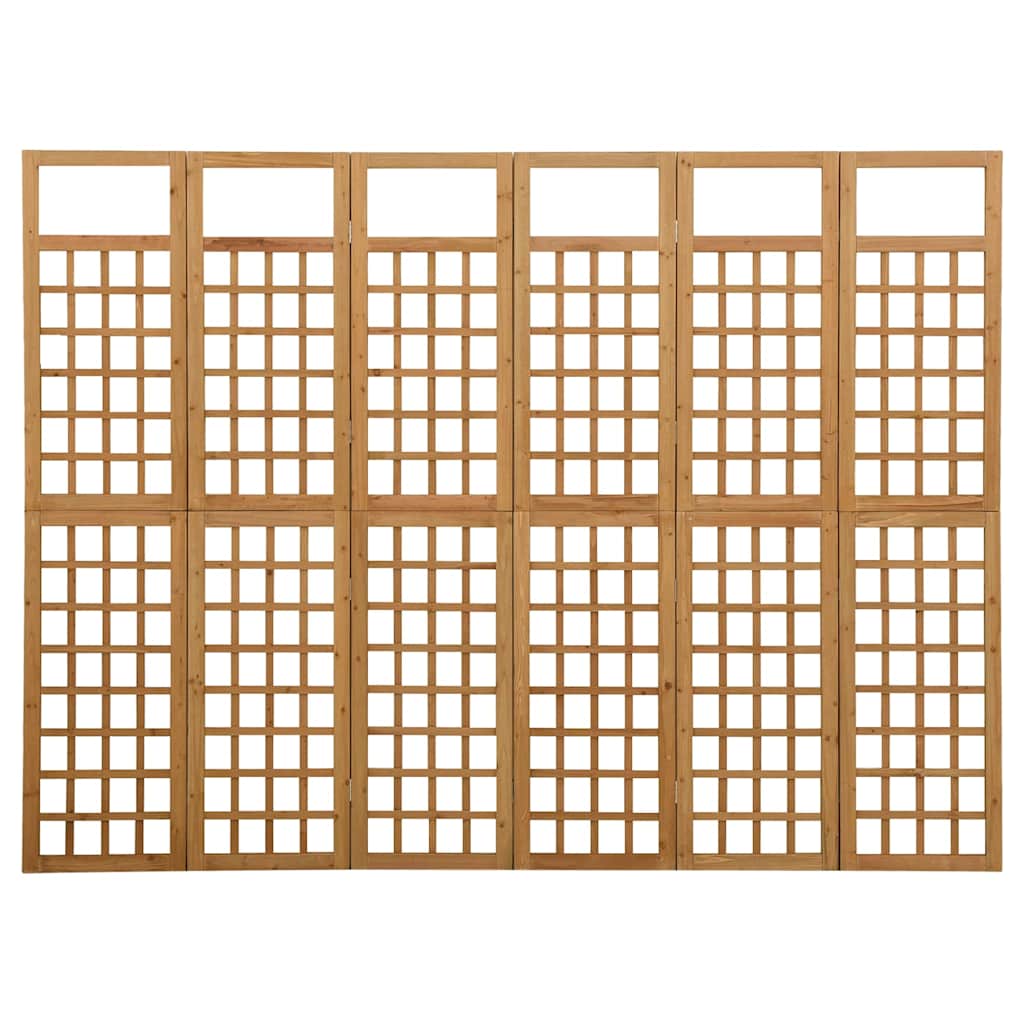 Divisorio a 6 Pannelli in Legno Massello di Abete 242,5x180 cm