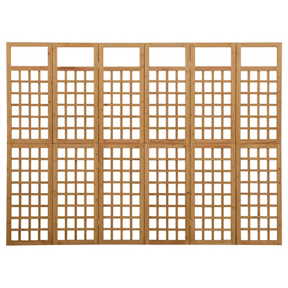 Divisorio a 6 Pannelli in Legno Massello di Abete 242,5x180 cm