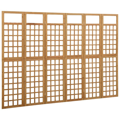 Divisorio a 6 Pannelli in Legno Massello di Abete 242,5x180 cm - homemem39