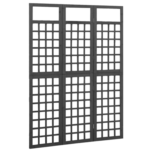 Divisorio a 3 Pannelli in Legno di Abete Nero 121x180 cm - homemem39