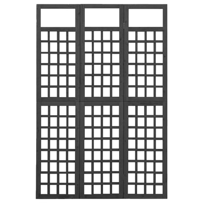 Divisorio a 3 Pannelli in Legno di Abete Nero 121x180 cm - homemem39