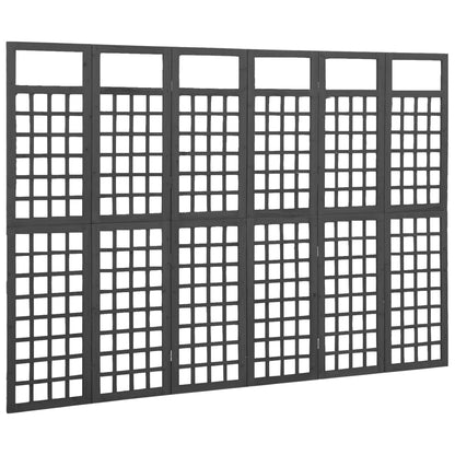 Divisorio a 6 Pannelli in Legno di Abete Nero 242,5x180 cm - homemem39