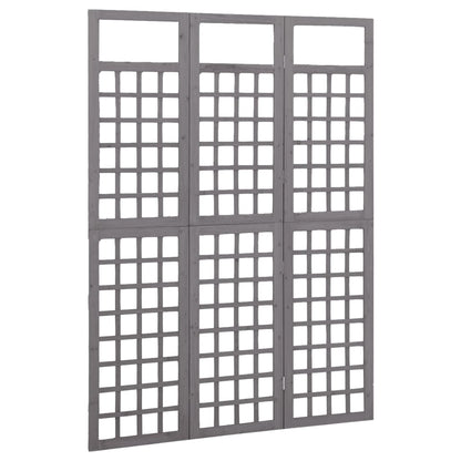 Divisorio a 3 Pannelli in Legno di Abete Grigio 121x180 cm | homemem39
