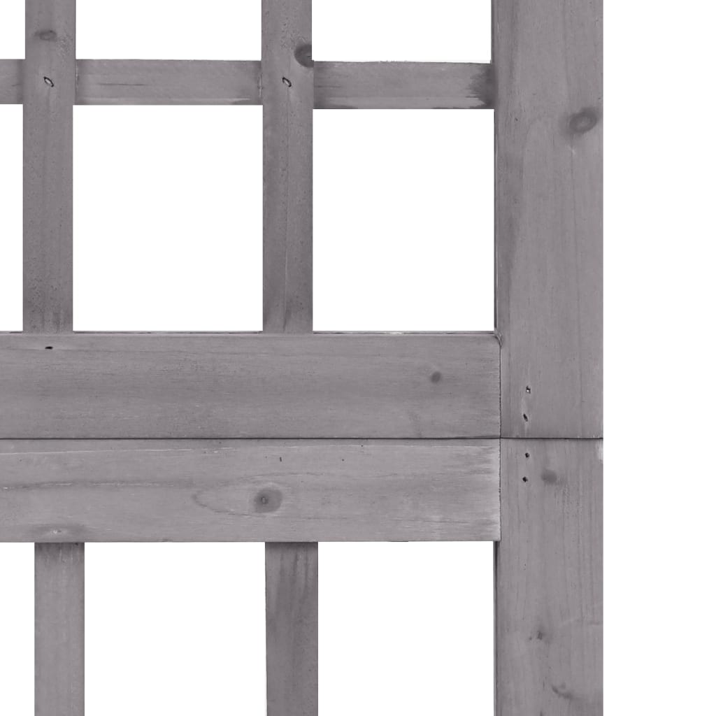 Divisorio a 4 Pannelli in Legno di Abete Grigio 161x180 cm - homemem39